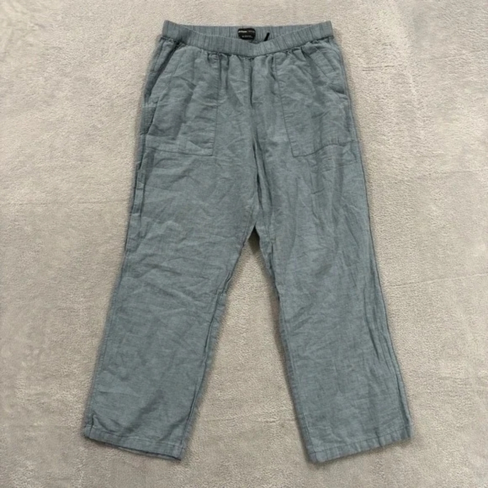 Prana Lounge Pants Women M Blue Summer Beach Boho Cotton Hemp Oeganic